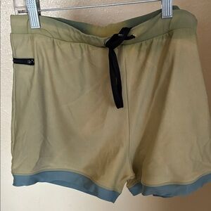 Coofandy Women's Athletic Shorts in Tan and Gray (XXL)
